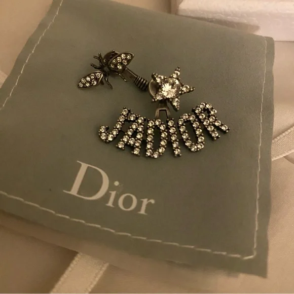 Christian Dior J'adior Logo Bee Earrings New Authentic- Never Worn - Picture 2 of 11